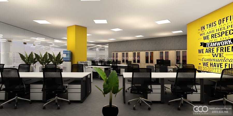 Giá thi công phòng làm việc nhân viên