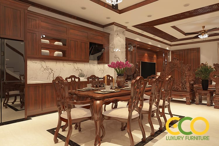 Thiết kế thi công biệt thự liền kề Chị Hồng - Vinhomes Nghiệt Quế, Long Biên, Hà Nội 5 thiết kế nội thất phòng ăn