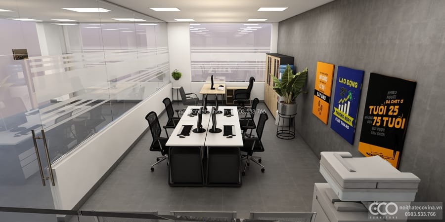 Thiết kế nội thất văn phòng hiện đại đơn giản