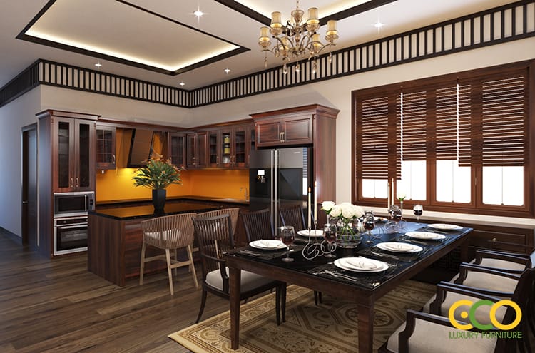 Thiết kế nội thất nhà phố hiện đại cao cấp 2 Thiết kế phòng ăn nhà phố hiện đại cao cấp