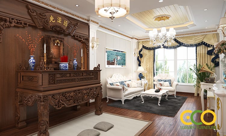 thiết kế phòng thờ