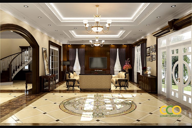 thiết kế phòng khách hiện đại 