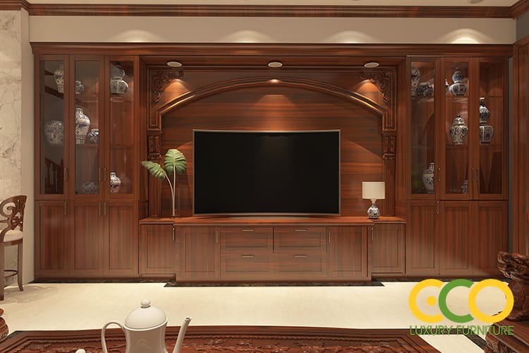 Thiết kế thi công biệt thự liền kề Chị Hồng - Vinhomes Nghiệt Quế, Long Biên, Hà Nội 4 thiết kế kệ để tivi