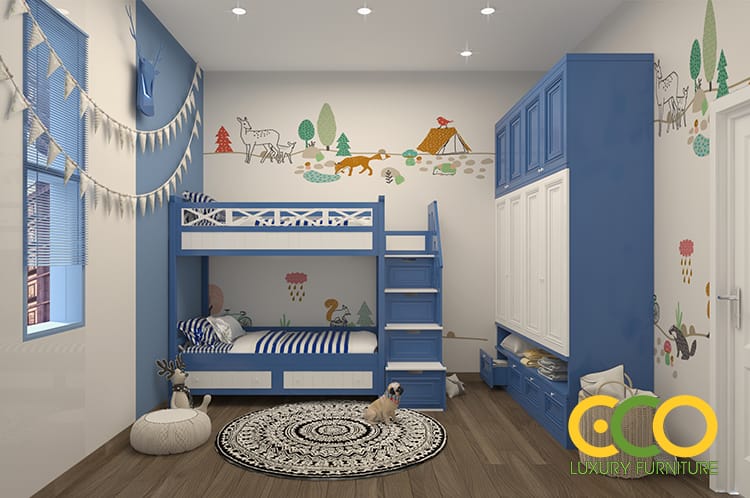 Thiết kế thi công nội thất biệt thự nhà vườn Anh Nhuần - Mỹ Đình, Hà Nội 8 Dự án thiết kế thi công nội phòng ngủ cho bé thất biệt thự nhà vườn