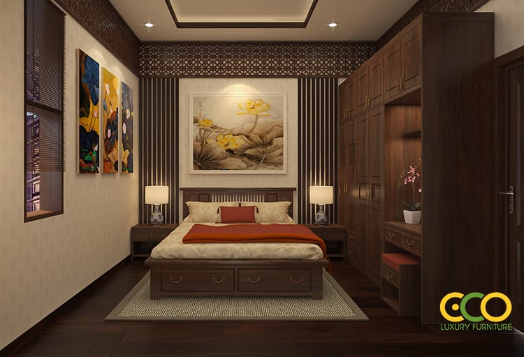 Thiết kế thi công nội thất biệt thự nhà vườn Anh Nhuần - Mỹ Đình, Hà Nội 4 thiết kế phòng ngủ biệt thự