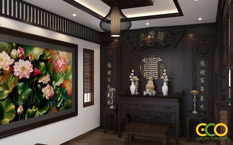 Thiết kế thi công nội thất biệt thự nhà vườn Anh Nhuần - Mỹ Đình, Hà Nội 9 thiết kế phòng thờ