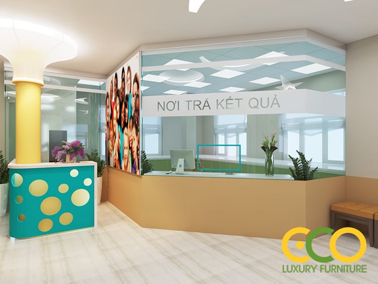Thiết kế sảnh bệnh viện sang trọng 