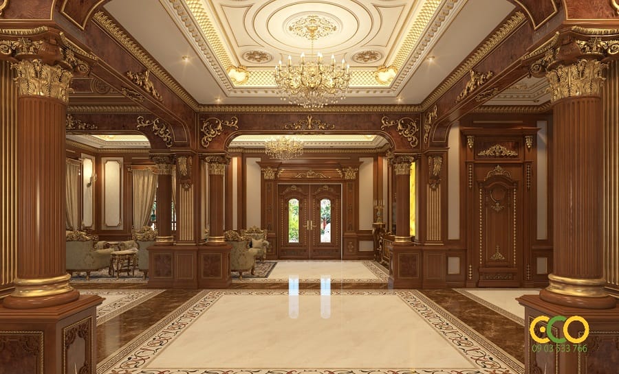 Không gian biệt thự tân cổ điển phong cách hoàng gia lộng lẫy