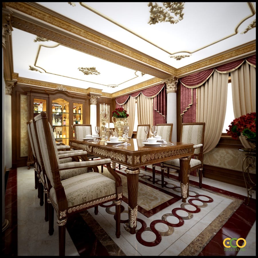 Nội thất trọn gói biệt thự liền kề rộng rãi sang trọng