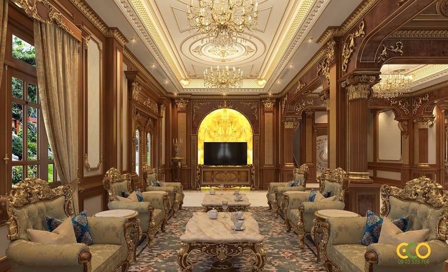 Thiết kế thi công biệt thự tân cổ điển phong cách hoàng gia lộng lẫy