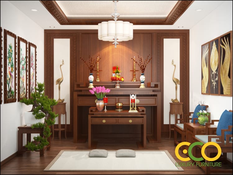 nội thất phòng thờ biệt thự 