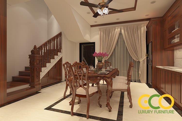 Thiết kế thi công biệt thự liền kề Chị Hồng - Vinhomes Nghiệt Quế, Long Biên, Hà Nội 3 thiết kế phòng ăn biệt thự