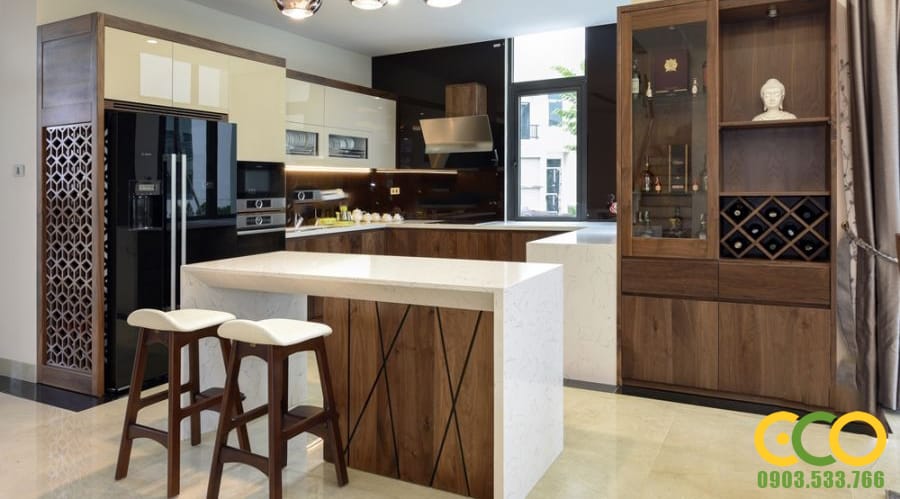 Tủ bếp gỗ tự nhiên - Giải pháp tốt nhất cho căn bếp gia đình Việt. 19 Tủ Bếp