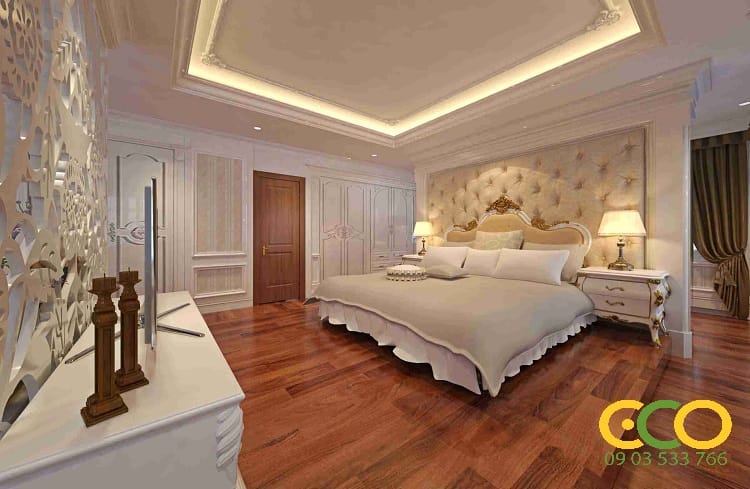 Thiết kế thi công nội thất biệt thự tân cổ điển đẹp 4 Thiết kế phòng ngủ tân cổ điển