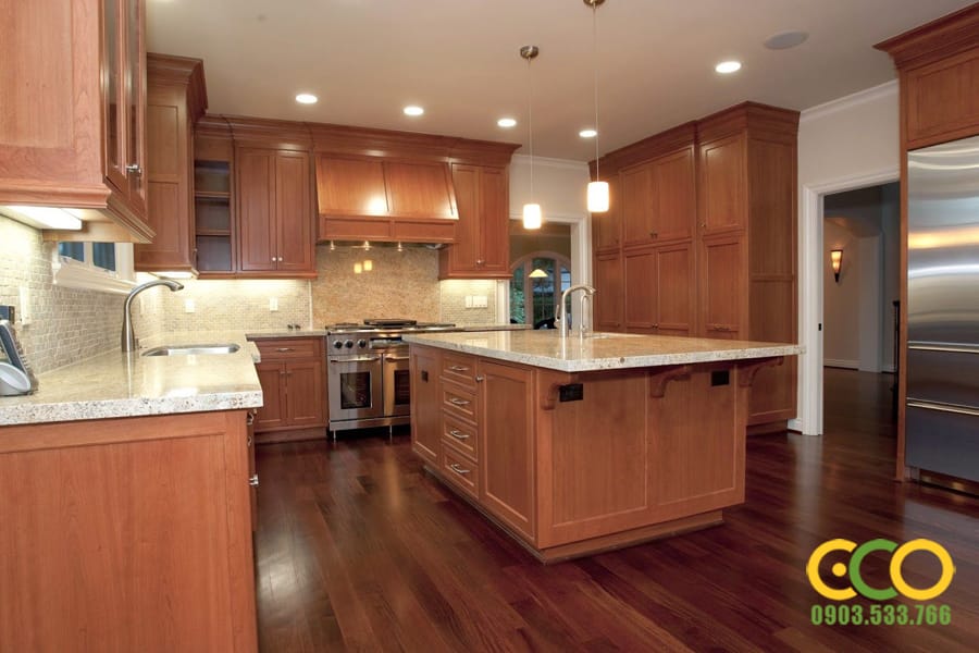 Tủ bếp gỗ tự nhiên - Giải pháp tốt nhất cho căn bếp gia đình Việt. 9 Tủ Bếp