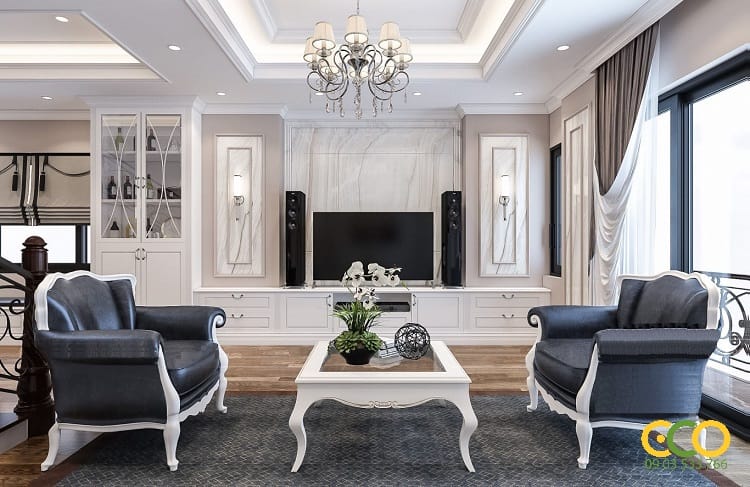 Thiết kế thi công nội thất biệt thự tân cổ điển đẹp 5 Thiết kế nội thất biệt thự tân cổ điển