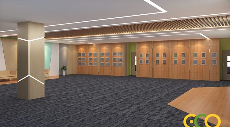 thiết kế hành lang rộng mở 