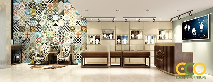 Công ty thiết kế thi công cửa hàng trọn gói 2 Cửa hàng bán trang sức cao cấp