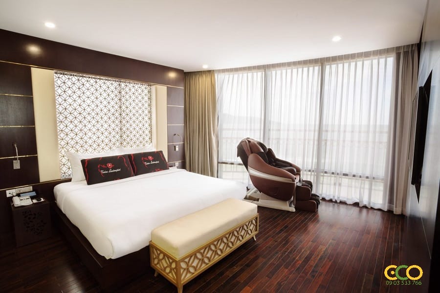 Thiết kế thi công nội thất phòng khách sạn thoải mái 