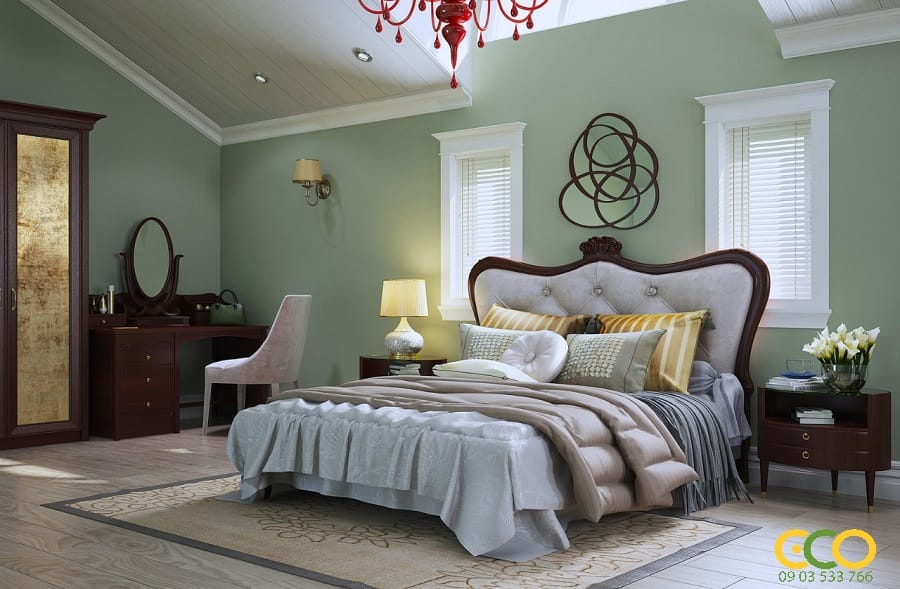 Thiết kế thi công nội thất phòng ngủ tân cổ điển đẹp