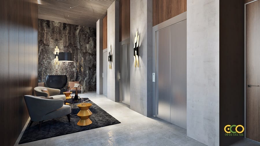 Thiết kế thi công nội thất hành lang khách sạn cao cấp 