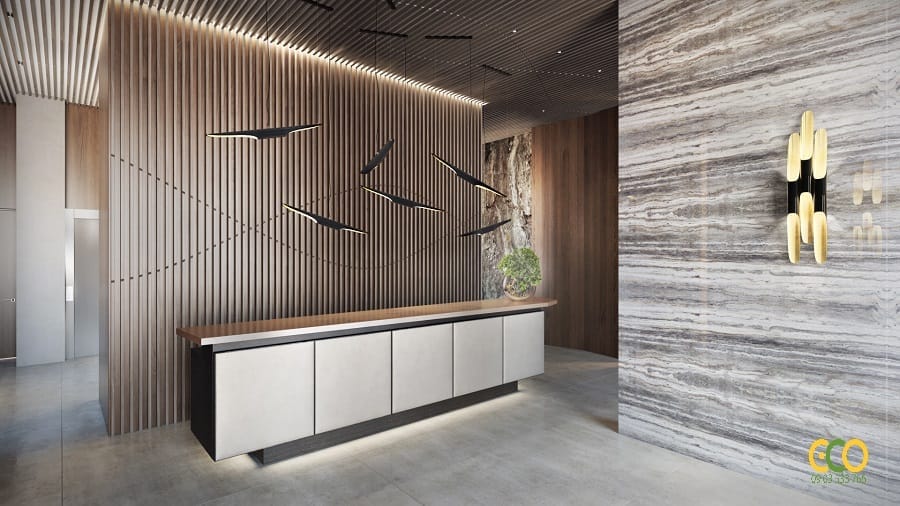 Thiết kế quầy lễ tân khách sạn cao cấp đẹp 