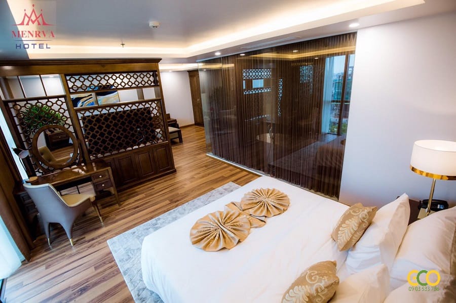 Nội thất phòng ngủ khách sạn rộng rãi hấp dẫn 