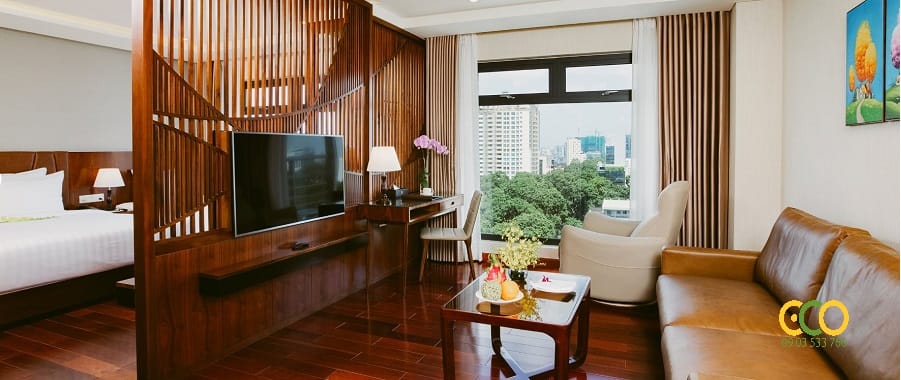 Thiết kế thi công nội thất khách sạn rộng rãi 