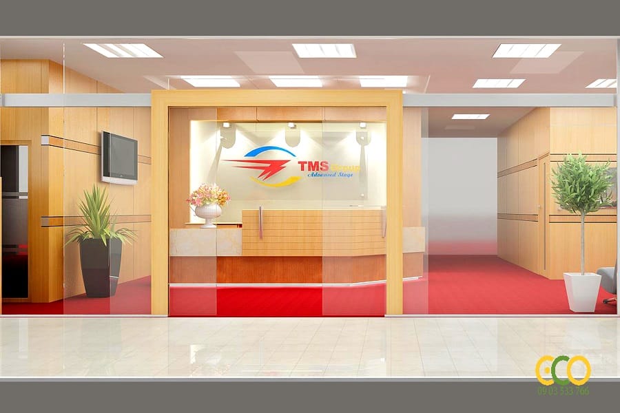 Thiết kế thi công công quầy lễ tân công ty đẹp 