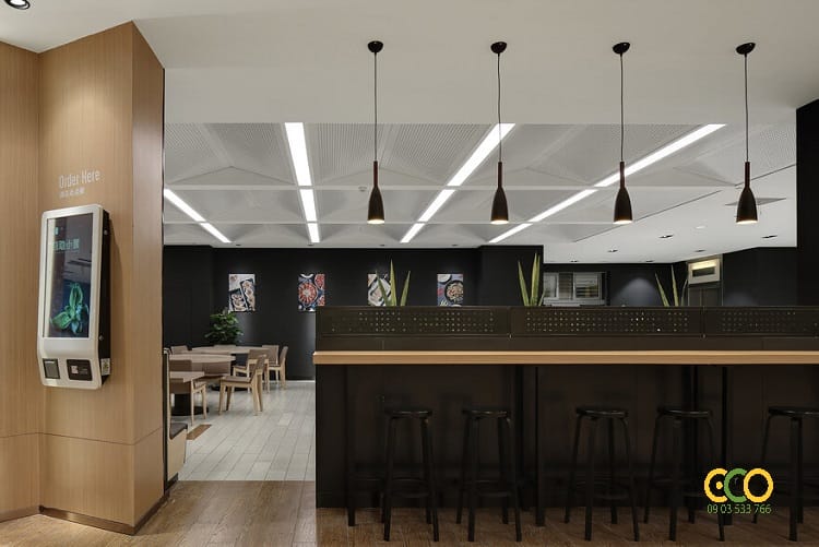 Các mẫu thiết kế nhà hàng hiện đại ăn khách nhất 3 Thiết kế thi công nội thất nhà hàng ăn nhẹ nhàng ấn tượng