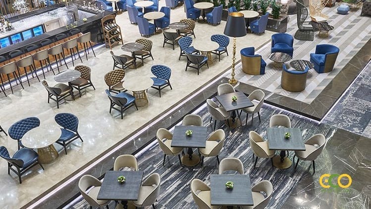 Thiết kế thi công nội thất trọn gói nhà hàng Long vương đẹp - Hoàn Kiếm, Hà Nội 8 Thiết kế thi công nội thất nhà hàng rộng rãi