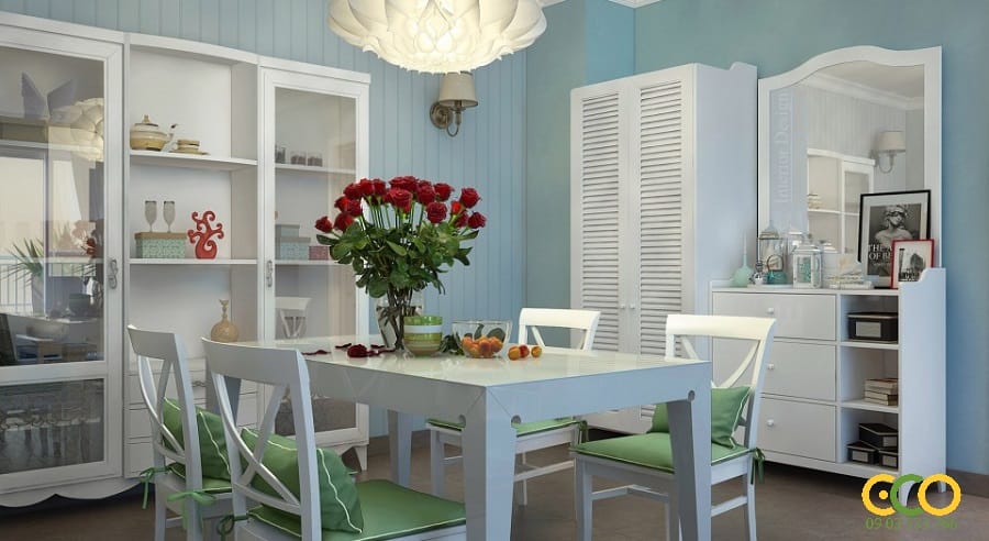 Thiết kế thi công nội thất phòng bếp chung cư gọn gàng 