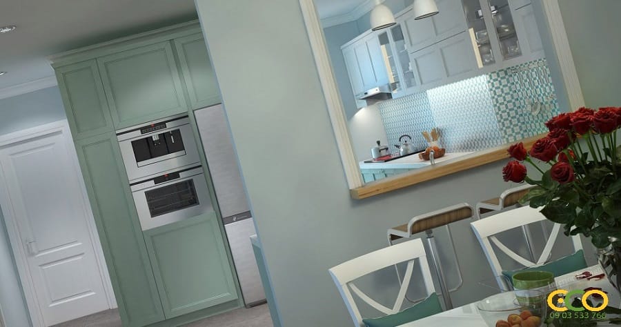 Không gian phòng bếp chung cư tuyệt vời 