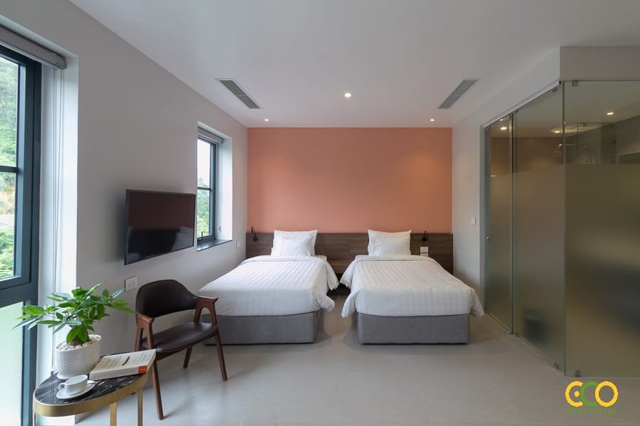 Thiết kế thi công nội thất phòng đôi khách sạn đẹp