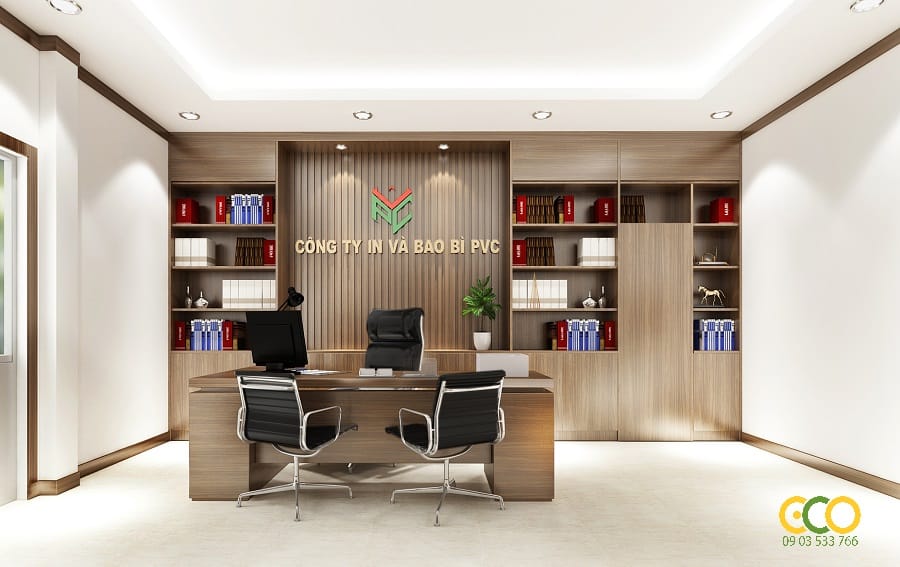 Thiết kế thi công nội thất phòng giám đốc lớn