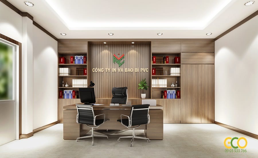 Thiết kế thi công nội thất văn phòng giám đốc sang trọng 