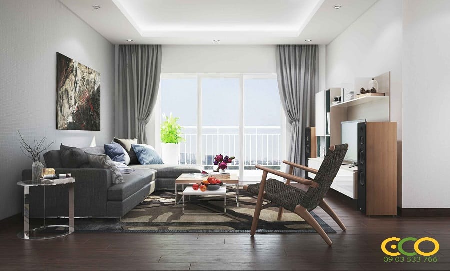 Thiết kế thi công nội thất phòng khách chung cư đẹp