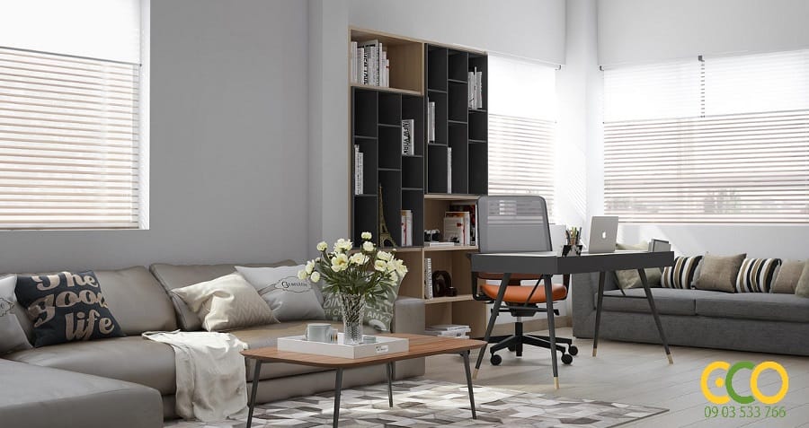 Thiết kế thi công nội thất chung cư hiện đại 2 phòng ngủ 1 Thiết kế thi công nội thất phòng khách chung cư 2 phòng ngủ