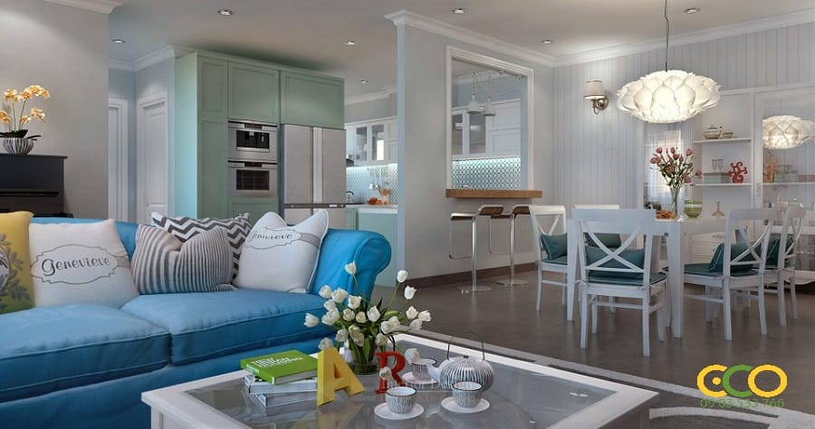 Thiết kế thi công nội thất phòng khách sang trọng