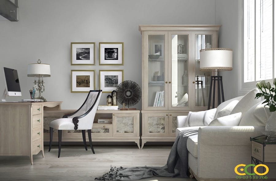 Thiết kế thi công nội thất phòng làm việc chung cư ấn tượng