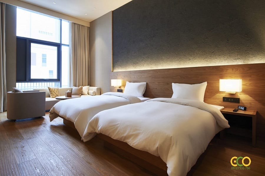 Thiết kế thi công nội thất phòng nghỉ khách sạn sang trọng 