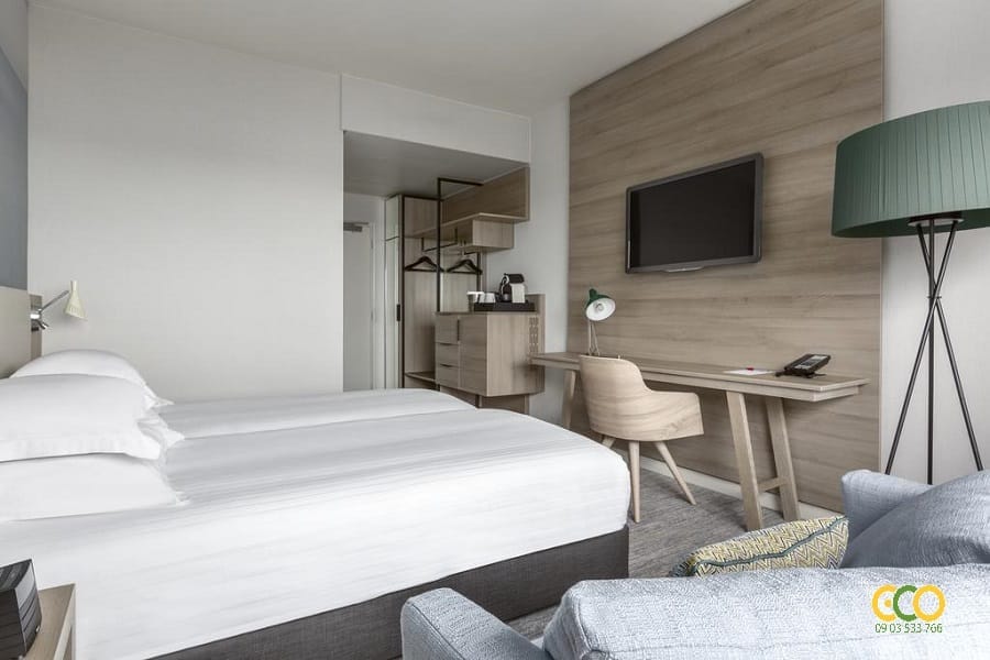 Thiết kế thi công nội thất phòng nghỉ khách sạn tiện nghi