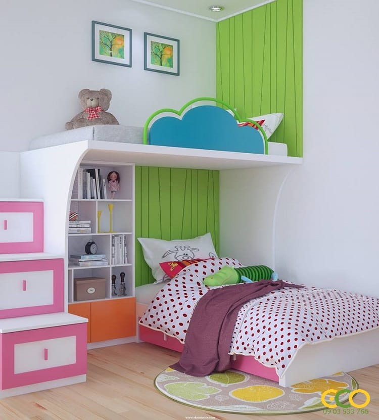 Thiết kế thi công nội thất phòng ngủ cho bé 