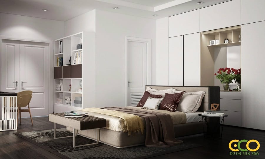 Nội thất phòng ngủ chung cư hiện đại nhẹ nhàng