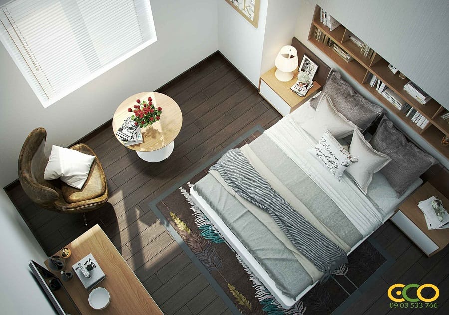 Thiết kế thi công nội thất phòng ngủ chung cư đẹp