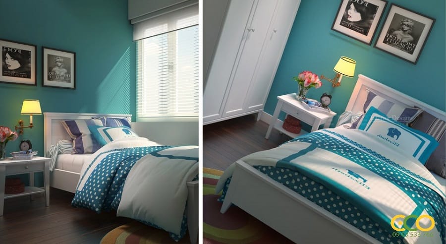 Nội thất phòng ngủ hài hòa, sinh động 