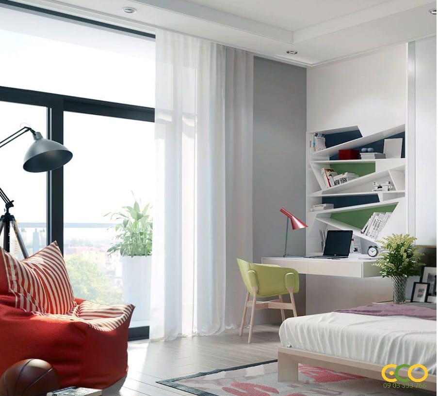 Thiết kế thi công nội thất phòng ngủ chung cư duplex hiện đại