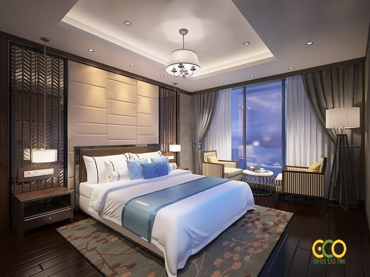 Thiết kế thi công nội thất khách sạn 3 Thiết kế nội thất phòng khách sạn đơn giản, ấn tượng