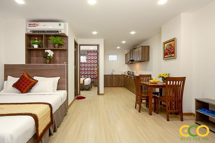 Nội thất phòng ngủ khách sạn tiện nghi