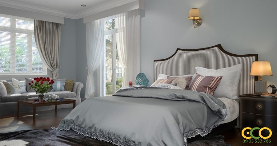 Thiết kế thi công nội trọn gói chung cư tân cổ điển - anh Tuyên 6 Nội thất chung cư phòng ngủ tân cổ điển đẹp